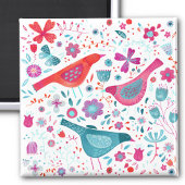 Moderne Vogelflorenfarbe Magnet
