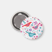 Moderne Vogelflorenfarbe Magnet (Vorderseite/Rückseite)