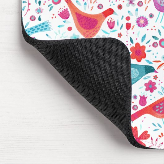 Moderne Vogelflorenfarbe Mousepad (Ecke)