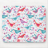 Moderne Vogelflorenfarbe Mousepad (Vorne)