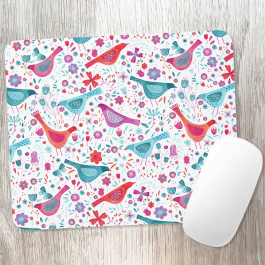 Moderne Vogelflorenfarbe Mousepad