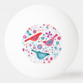 Moderne Vogelflorenfarbe Tischtennisball (Vorderseite)