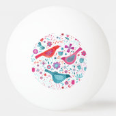 Moderne Vogelflorenfarbe Tischtennisball (Rückseite)