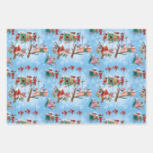 Moderne Vogelhäuser - Weihnachten des Mittelalters Geschenkpapier Set (Vorderseite)