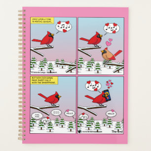Moderne Vogelpaarung ruft Comic auf Planer