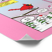 Moderne Vogelpaarung ruft Comic auf Poster (Ecke)