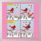 Moderne Vogelpaarung ruft Comic auf Poster (Vorne)