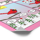 Moderne Vogelpaarung ruft Comic auf Poster (Ecke)