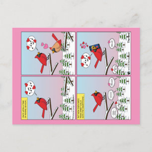 Moderne Vogelpaarung ruft Comic auf Postkarte