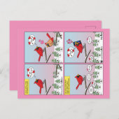 Moderne Vogelpaarung ruft Comic auf Postkarte (Vorne/Hinten)