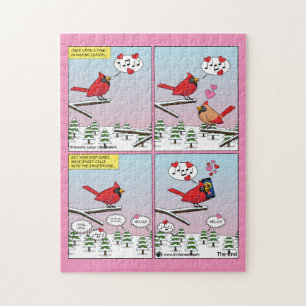 Moderne Vogelpaarung ruft Comic auf Puzzle