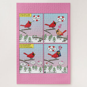 Moderne Vogelpaarung ruft Comic auf Puzzle