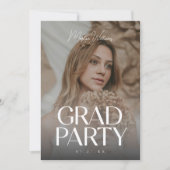 Moderne Voll-Foto-Script-Graduierungsparty Einladung (Vorderseite)