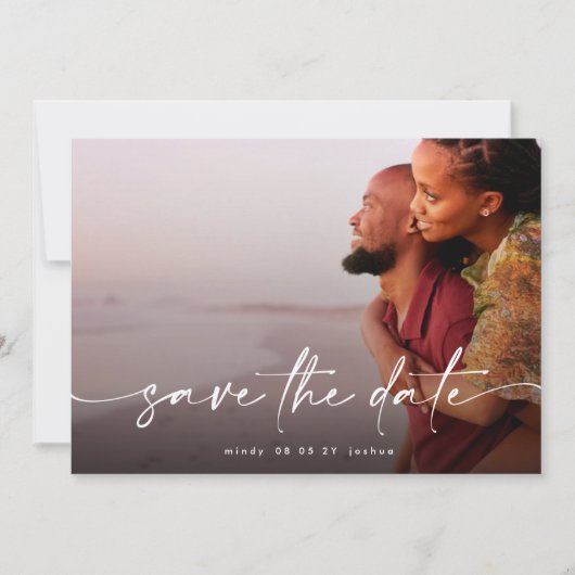 Moderne Vollblutmultifunktionale Foto Save The Date (Vorderseite)