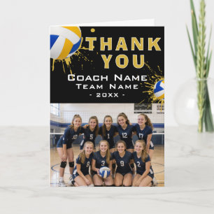 Moderne Volleyball-Mannschaftsfoto Coach Dankeskarte
