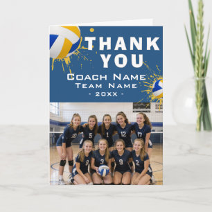 Moderne Volleyball-Mannschaftsfoto Coach Dankeskarte