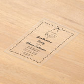 Moderne, von Hand Gezeichnet Bow & Squiggle Gradua Acryleinladungen (Ablage )