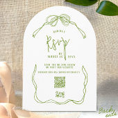 Moderne, von Hand gezogene Bugs GREEN Retrohochzei Einladung