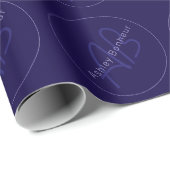 Moderne Vor- und Nachname mit Monogramm Geschenkpapier (Rolleneckpunkt)