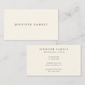 Moderne Vorlage Elegante Cream Signature Matte Visitenkarte (Vorne/Hinten)