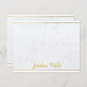 Moderne Vorlage Elegante Gold Hand Script Flat (Vorne/Hinten)