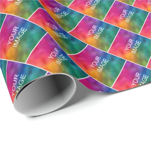 Moderne Vorlage Fügen Sie hier Ihr Foto oder Logo  Geschenkpapier (Rolleneckpunkt)