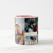 Moderne Vorlage für 7 FotoCollage Zweifarbige Tasse (Mittel)