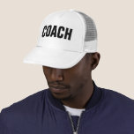 Moderne Vorlage für Damen- und Herren-Coach Truckerkappe<br><div class="desc">Elegante moderne Vorlage Erstellen Sie Ihr eigenes Upload Image Logo Foto White Trucker Coach Hut für Damen und Herren.</div>