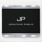 Moderne Vorlage für das Metallic Silver Look Monog Mousepad (Vorne)