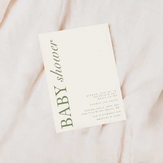 Moderne Vorlage für die Einladung von Babyduschen