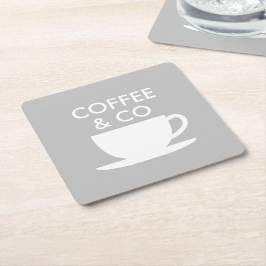 Moderne Vorlage für ein Logo eines Coffeeshops, an Rechteckiger Pappuntersetzer (angewinkelt)
