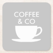 Moderne Vorlage für ein Logo eines Coffeeshops, an Rechteckiger Pappuntersetzer (Vorderseite)