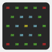 Moderne Vorlage für hochgeladene Logos oder Bildmu Quadratischer Aufkleber (Vorderseite)