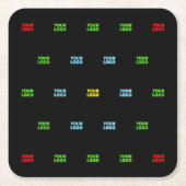 Moderne Vorlage für hochgeladene Logos oder Bildmu Rechteckiger Pappuntersetzer (Vorderseite)