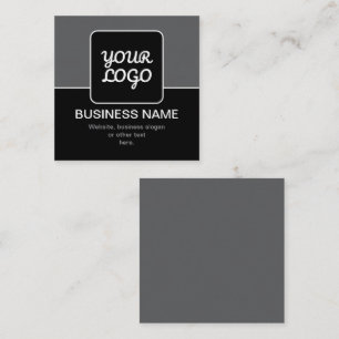 Moderne Vorlage für Ihr Logo Schwarz, Grau und W Quadratische Visitenkarte