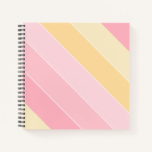 Moderne Vorlage Trendrosa Vanilla gelb Weiß Notizblock (Vorderseite)