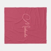 Moderne Vorlage Viva Magenta Benutzerdefinierter S Fleecedecke (Vorderseite (Horizontal))