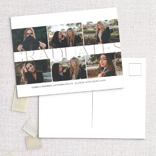 Moderne Vorstellung von Foto-Absolventen Grad Postkarte