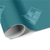 Moderne Vorstellungen und Name | Dunkel Aquamarin Geschenkpapier (Rolleneckpunkt)