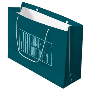 Moderne Vorstellungen und Name Dunkel Aquamarin Große Geschenktüte