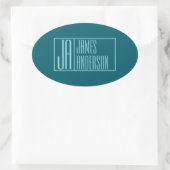 Moderne Vorstellungen und Name | Dunkel Aquamarin  Ovaler Aufkleber (Tasche)