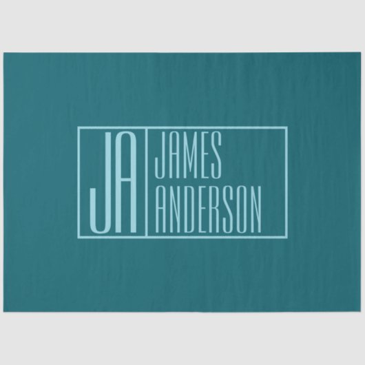 Moderne Vorstellungen und Name | Dunkel Aquamarin  Seidenpapier (Vorderseite)