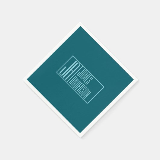 Moderne Vorstellungen und Name | Dunkel Aquamarin Serviette (Ecke)