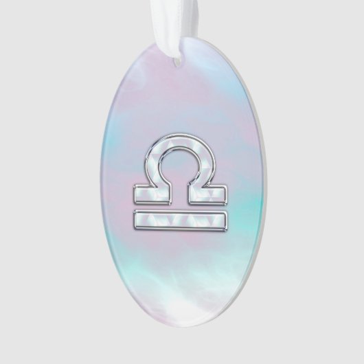 Moderne Waage-Tierkreis-Zeichen-Perlmutt-Art Ornament (Vorderseite)