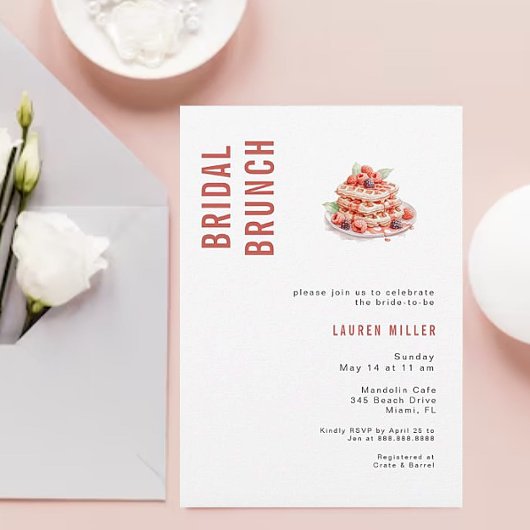 Moderne Waffeln Bridal Brunch-Dusche Einladung