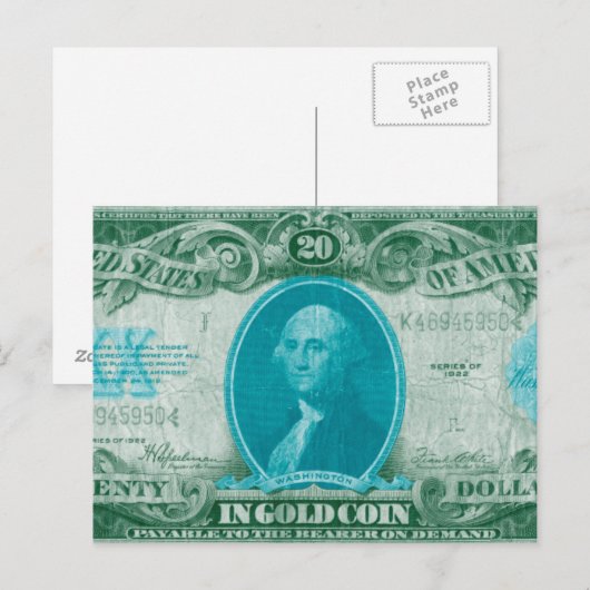 Moderne Währung V Postkarte (Vorne/Hinten)