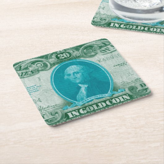 Moderne Währung V Rechteckiger Pappuntersetzer (angewinkelt)