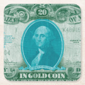 Moderne Währung V Rechteckiger Pappuntersetzer (Vorderseite)