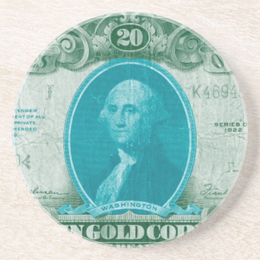 Moderne Währung V Sandstein Untersetzer (Vorne)