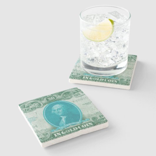 Moderne Währung V Steinuntersetzer (Seitenansicht)